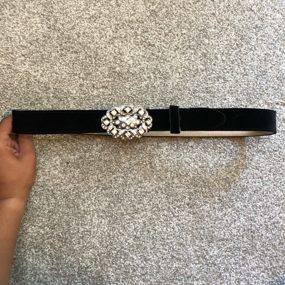 Chico’s Black Suede and Leather Belt M